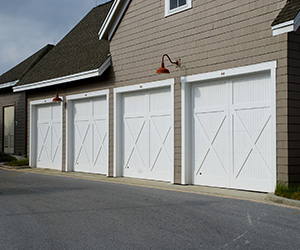 four white garage door