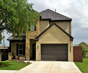 garage door at backside of house